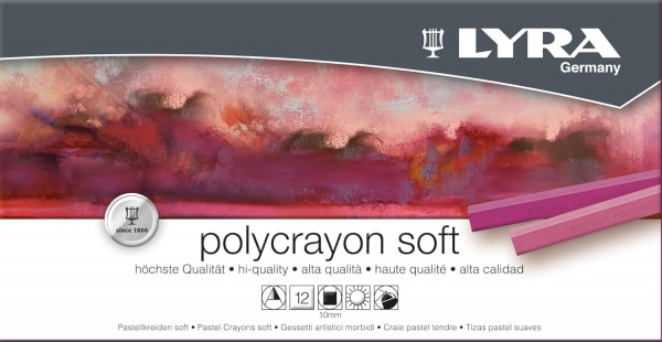 Boite assortiment de 12 pastels tendres Lyra