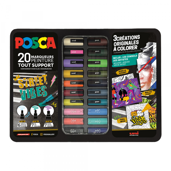 Mallette de 20 Posca peinture - street vibes