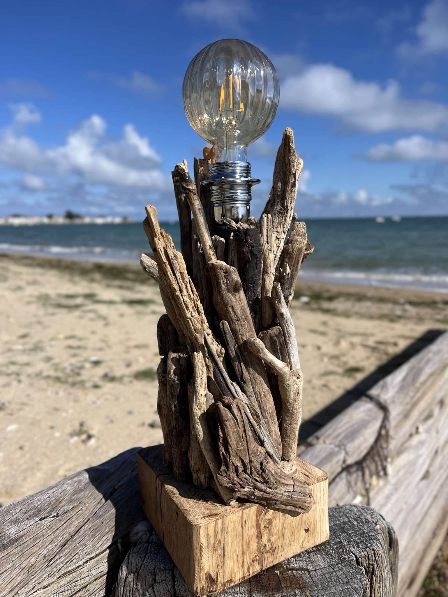 Lampe bois flottés n°5