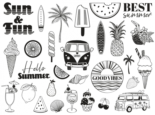 Boite tampons ALADINE  - Motifs : Summer avec encreur – Image 2