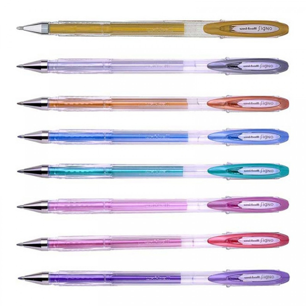 Stylo roller encre gel UNIBALL Signo - gamme métallisé Pointe moyenne