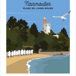 Affiche BILPAPER Noirmoutier Plage de l'anse Rouge