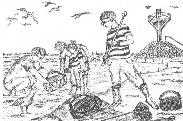 Carte postale ILEANE Pêcherie sur le Gois