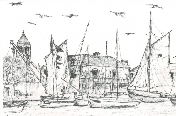 Carte postale ILEANE Port de Noirmoutier hôtel d'Elbée