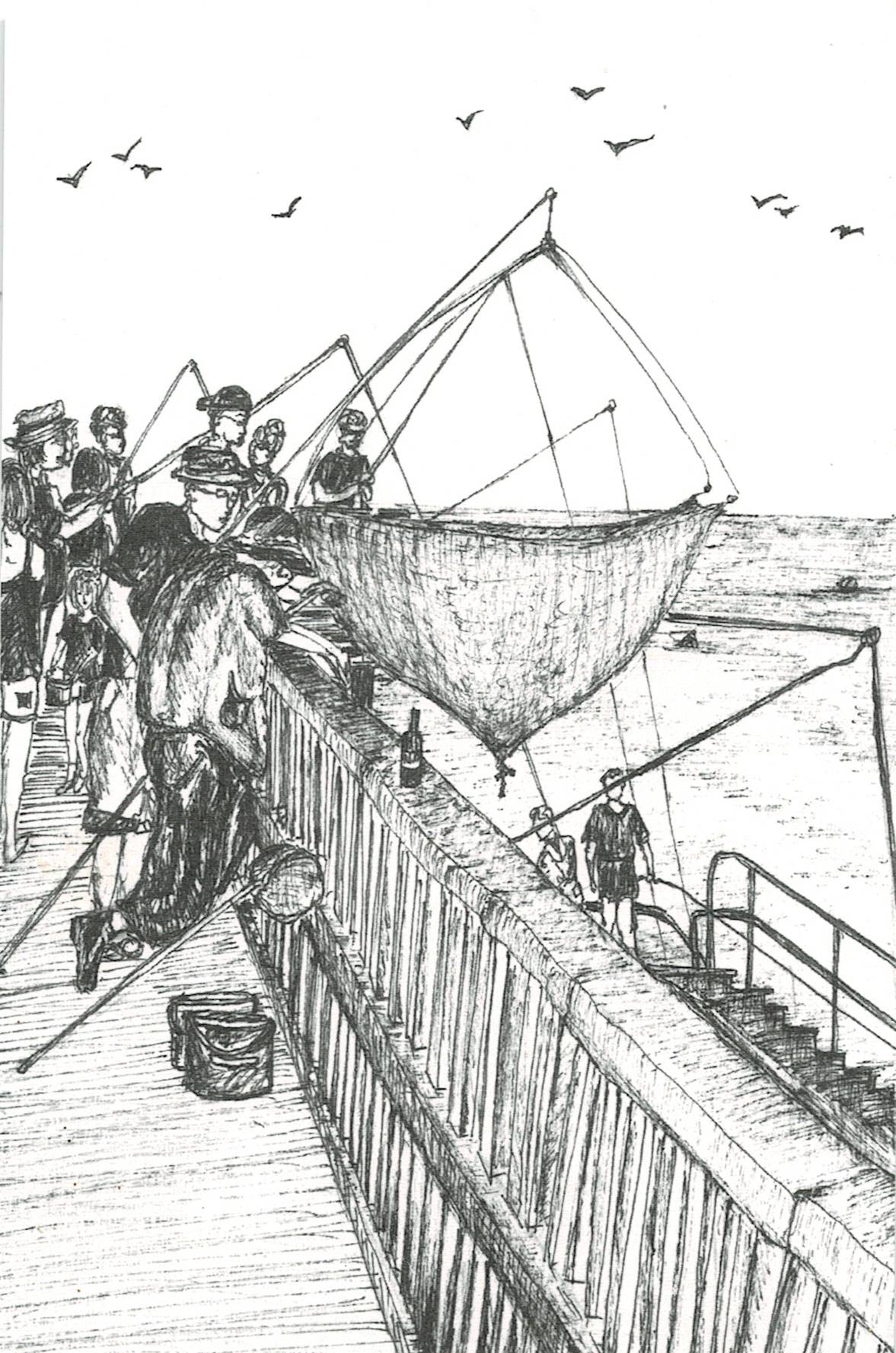 Carte postale ILEANE Souvenirs de pêche à l'estacade