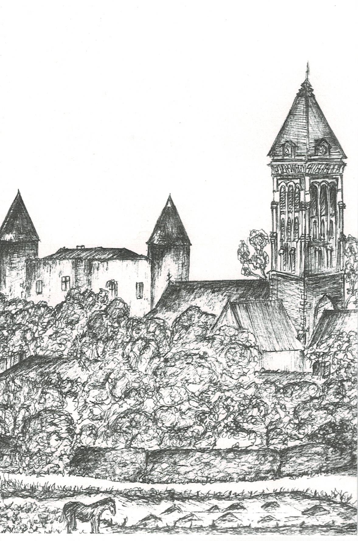 Carte postale ILEANE Vue de l'église et du château Noirmoutier