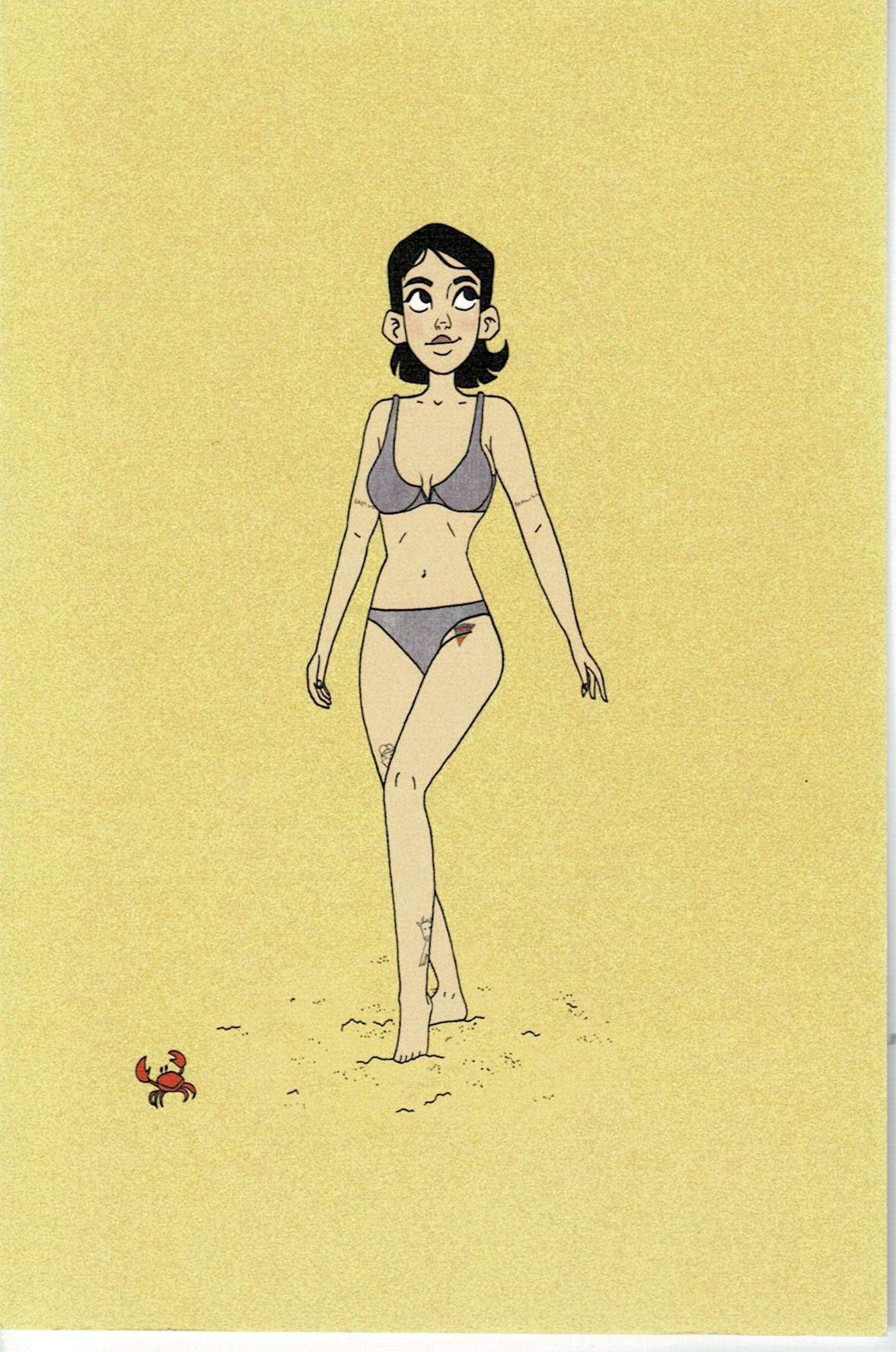 Carte postale FOURMI DESSINE Léa sur la plage de Noirmout