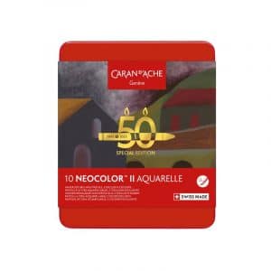 NEOCOLOR II Aquarellable – EDITION Spéciale Coffret 10 teintes - thème DARK CARAN D'ACHE