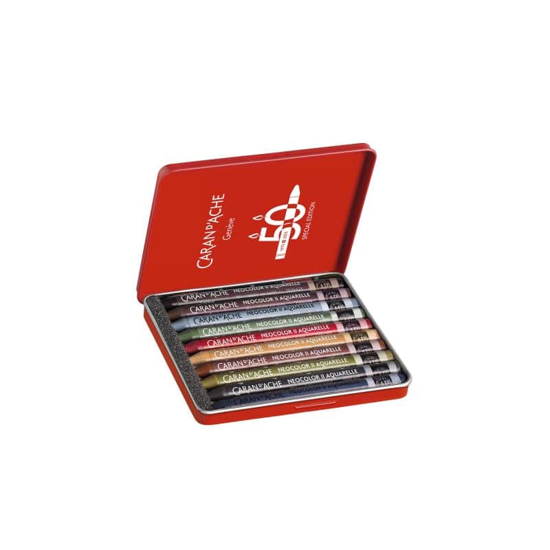 NEOCOLOR II Aquarellable – EDITION Spéciale Coffret 10 teintes - thème DARK CARAN D'ACHE – Image 2