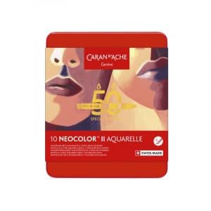 NEOCOLOR II Aquarellable – EDITION Spéciale Coffret 10 teintes - thème PORTRAIT CARAN D'ACHE