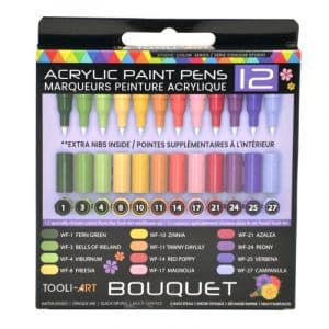 Feutres acryliques TOOLI ART- 12 couleurs BOUQUET Pointe Extra Fine