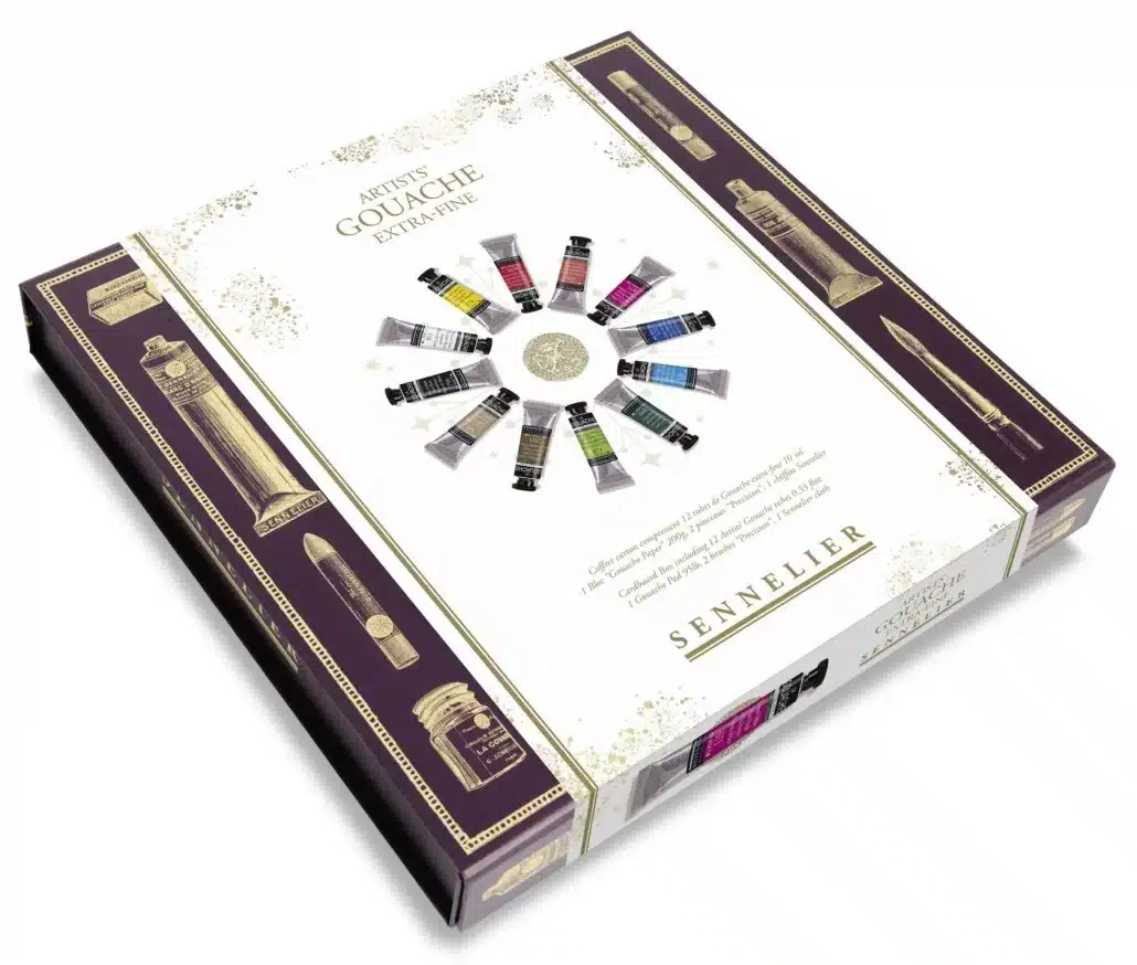 SENNELIER - Coffret Premium 12 tubes de gouaches Ext. fine et accessoires